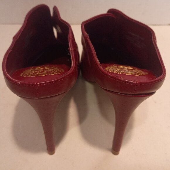 VINCE CAMUTO VP-Maskelynn Sz 7.5US/39EU Maroon Leather Pointy Toe High Heel Mule - Picture 8 of 14
